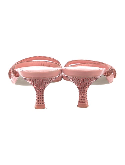 Cult Gaia Leather Crystal Embellishments Slides