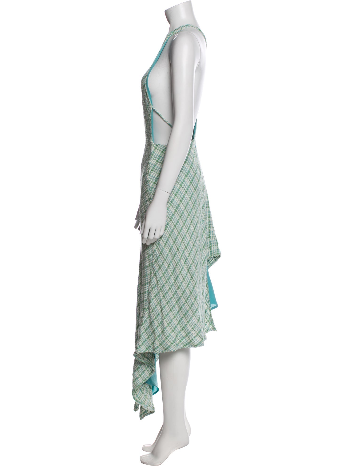 Cult Gaia Plaid Print Long Dress