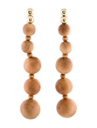 Cult Gaia Wooden Bead Drop Earrings