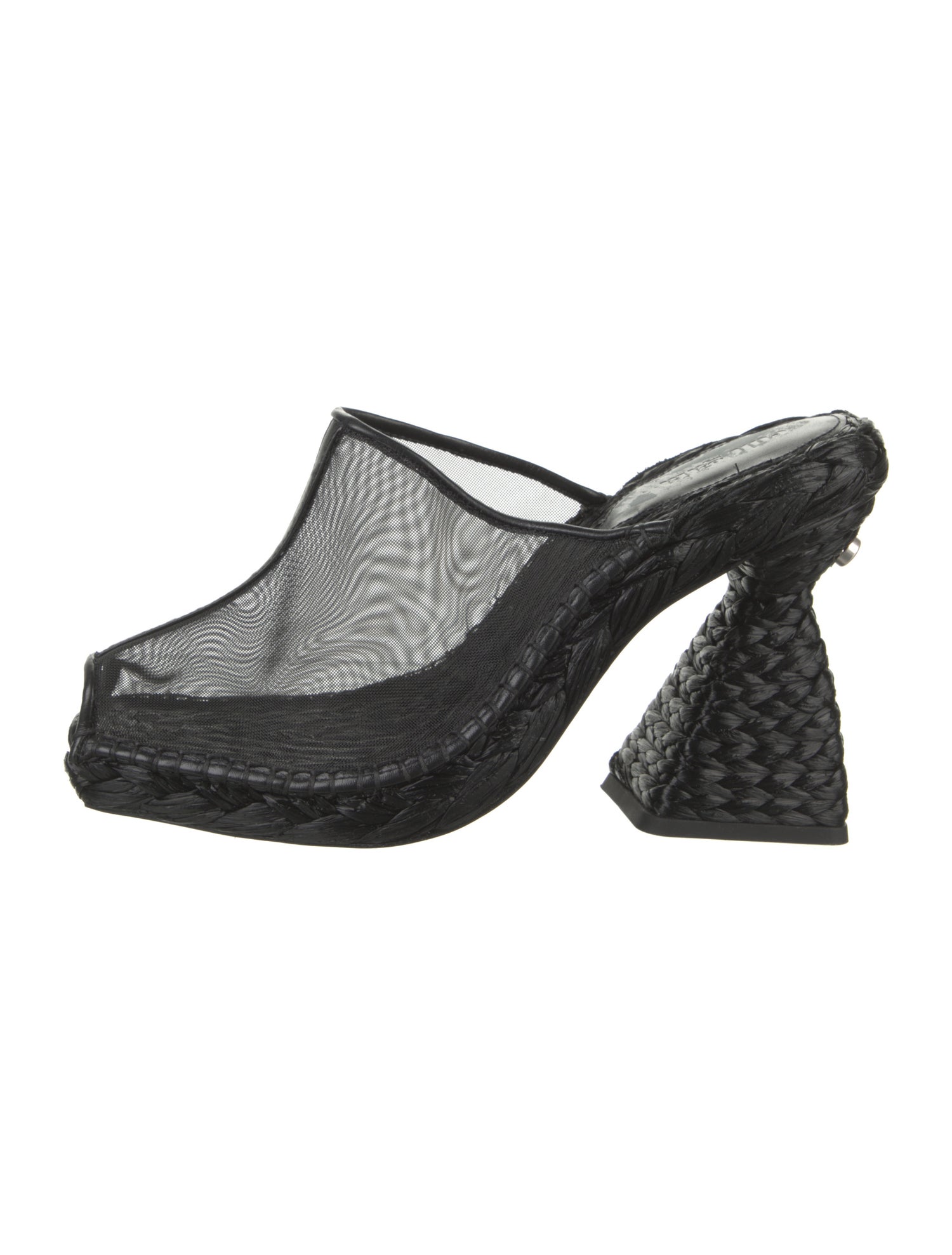 Cult Gaia Raffia Mesh Accents Mules
