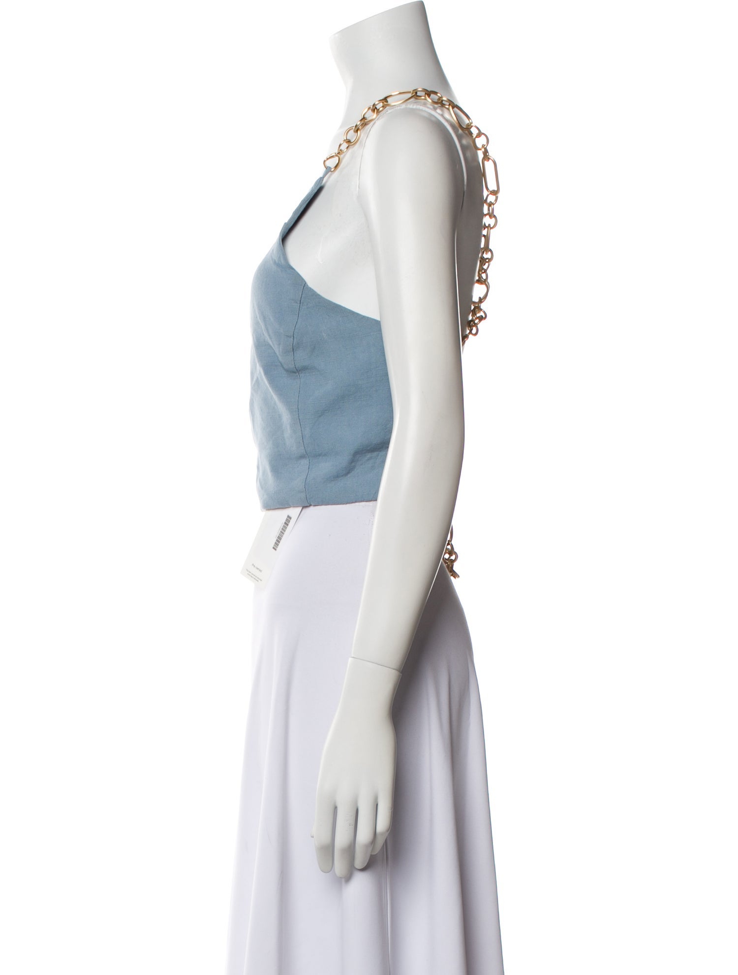 Cult Gaia Linen Square Neckline Crop Top