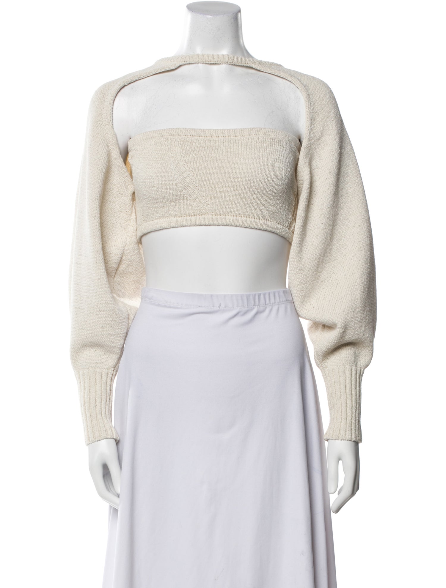 Cult Gaia Square Neckline Long Sleeve Crop Top w/ Tags