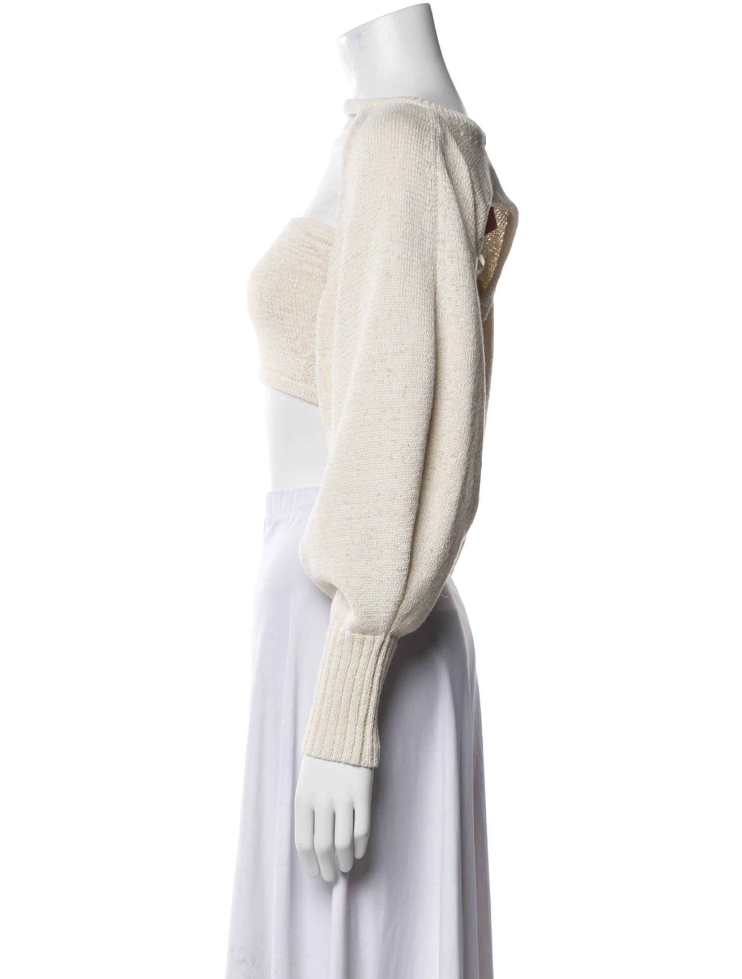 Cult Gaia Square Neckline Long Sleeve Crop Top w/ Tags