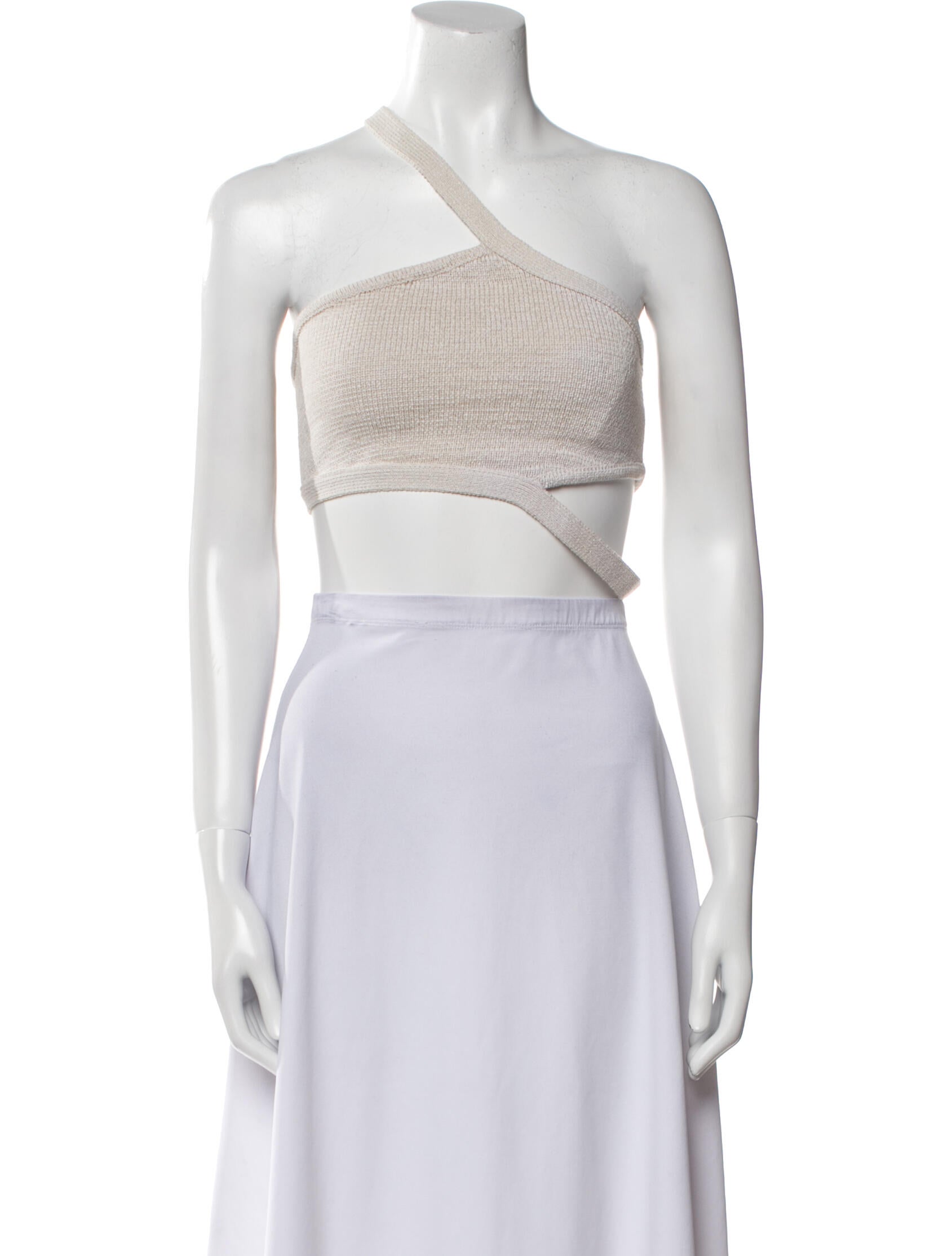 Cult Gaia One-Shoulder Sleeveless Crop Top