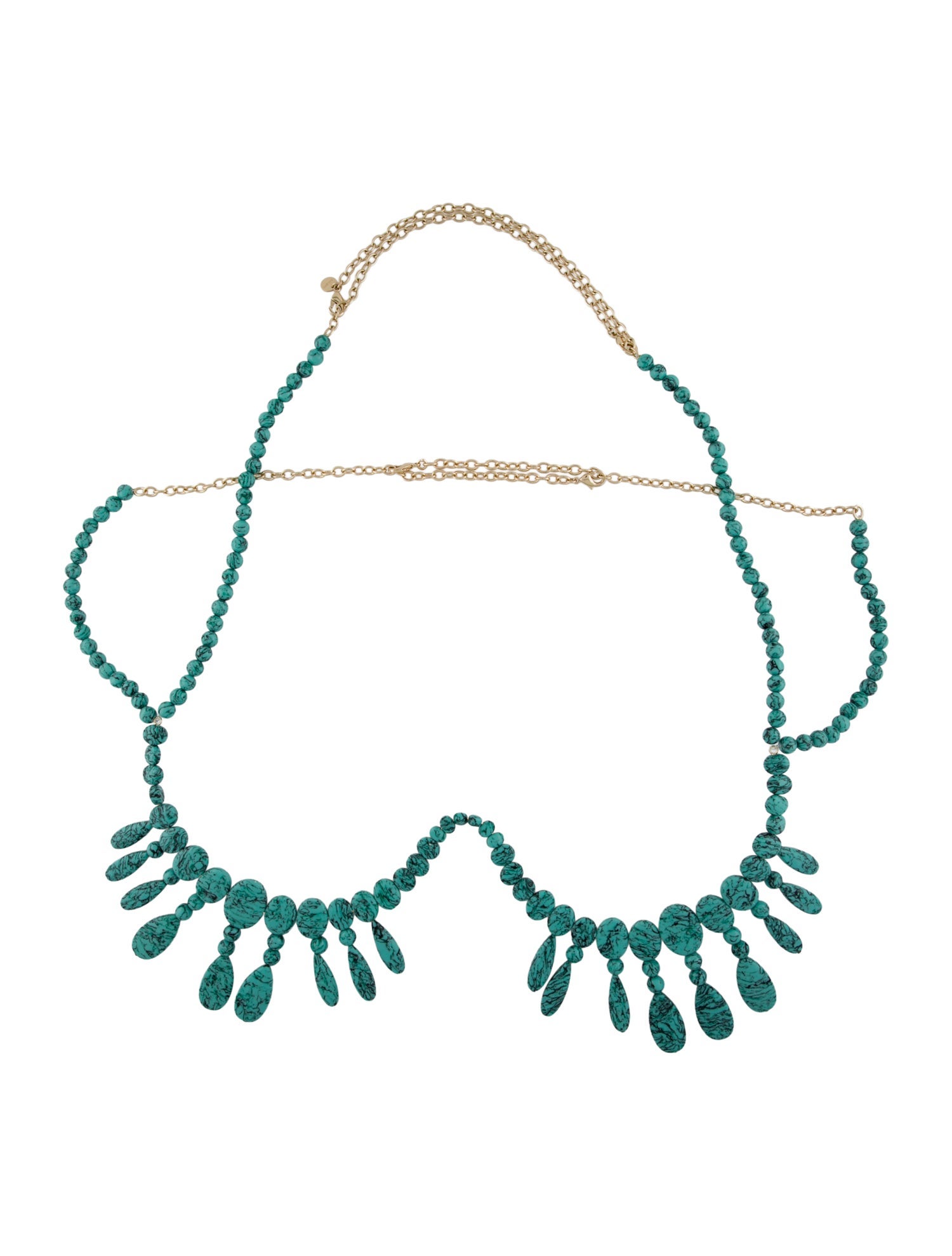 Cult Gaia Gabrie Beaded Bralette Necklace & Body Chain