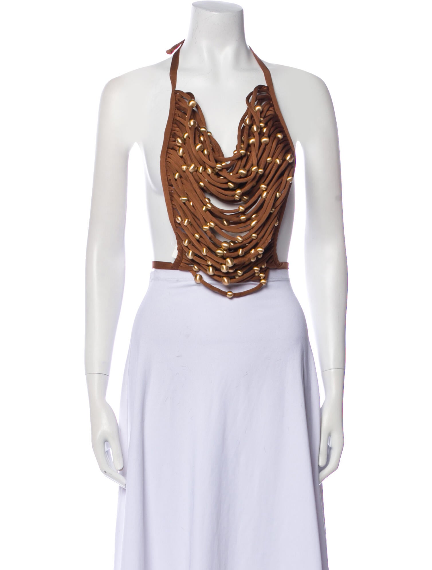 Cult Gaia Halterneck Sleeveless Crop Top