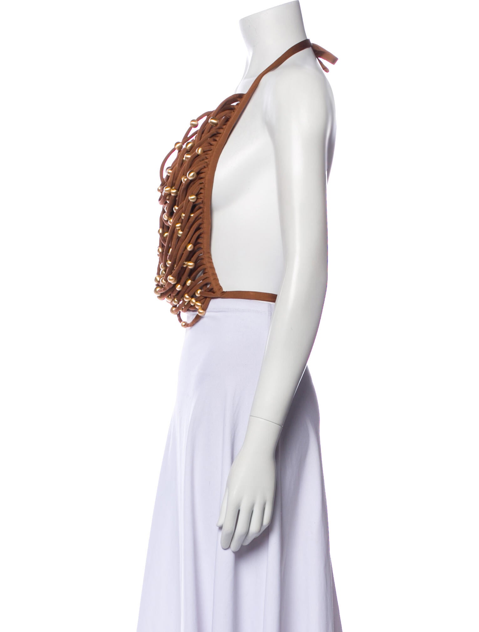 Cult Gaia Halterneck Sleeveless Crop Top