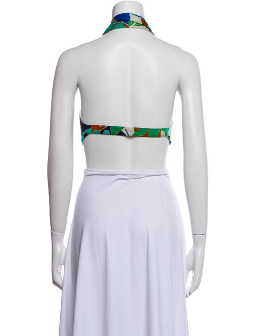 Cult Gaia Printed Halterneck Crop Top