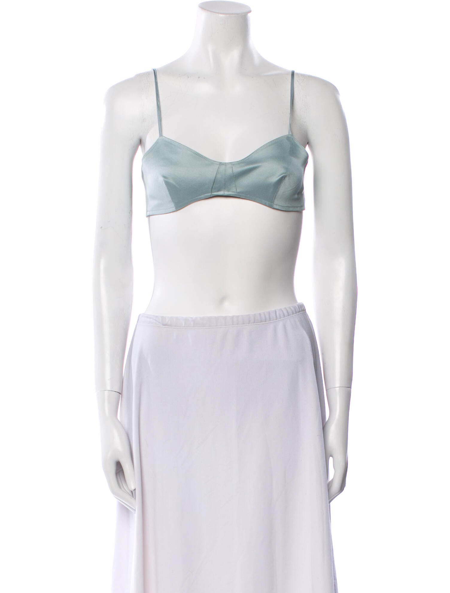 Cult Gaia Linen Square Neckline Crop Top