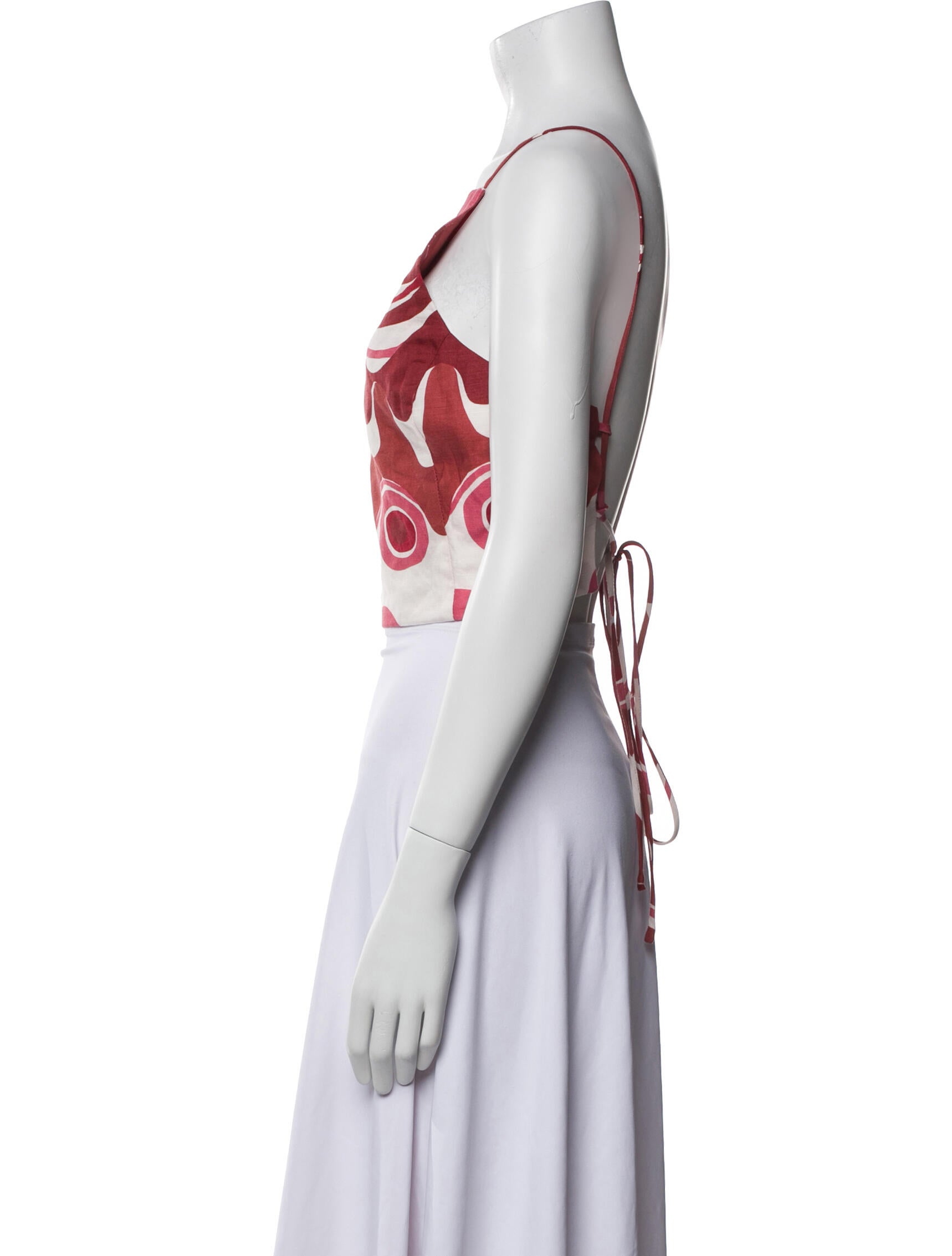 Cult Gaia Printed Square Neckline Crop Top