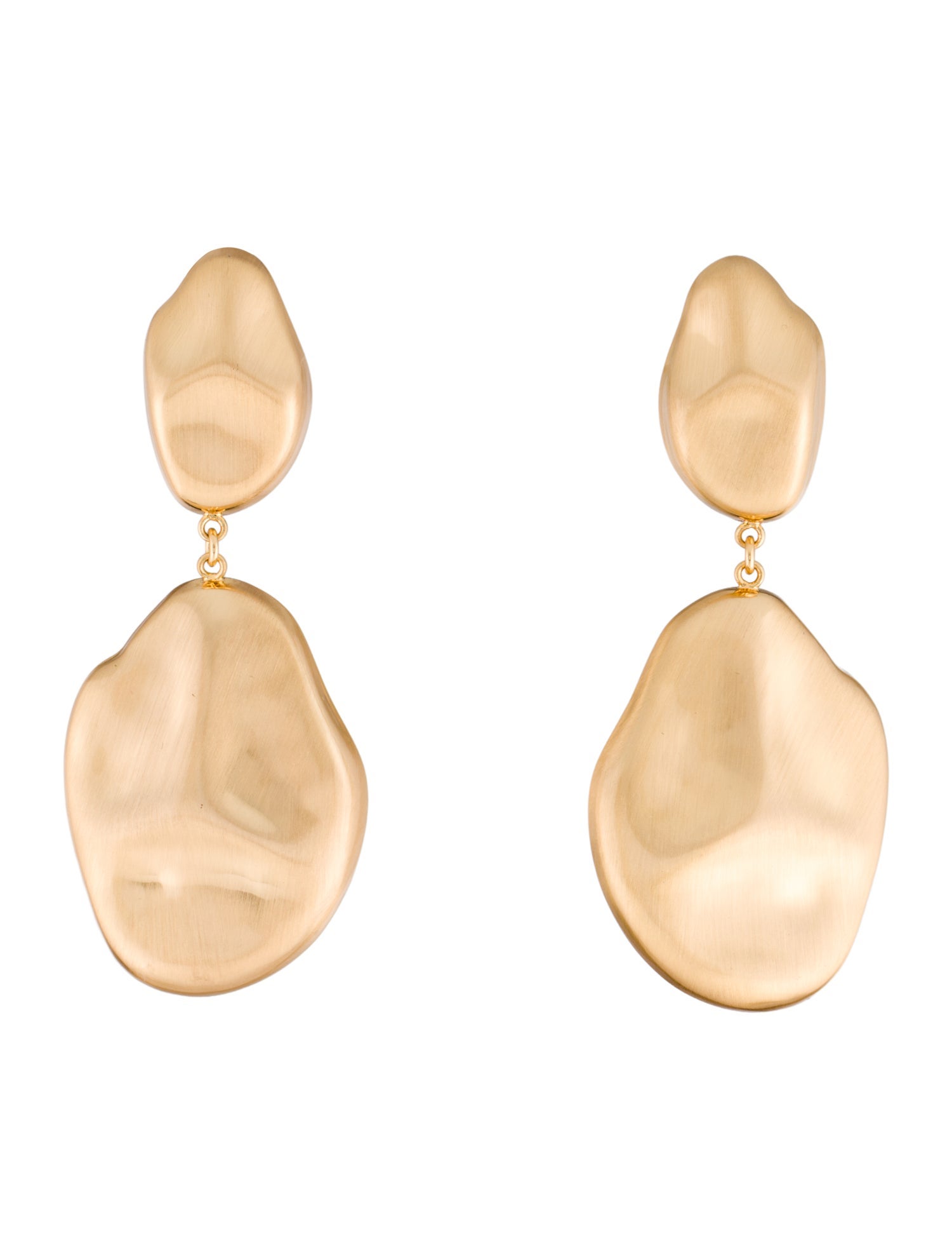 Cult Gaia Dunia Hammered Nugget Clip On Drop Earrings