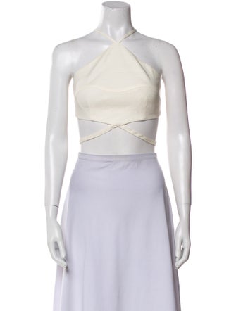 Cult Gaia Halterneck Sleeveless Crop Top