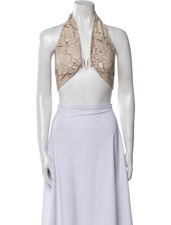 Cult Gaia Halterneck Sleeveless Crop Top