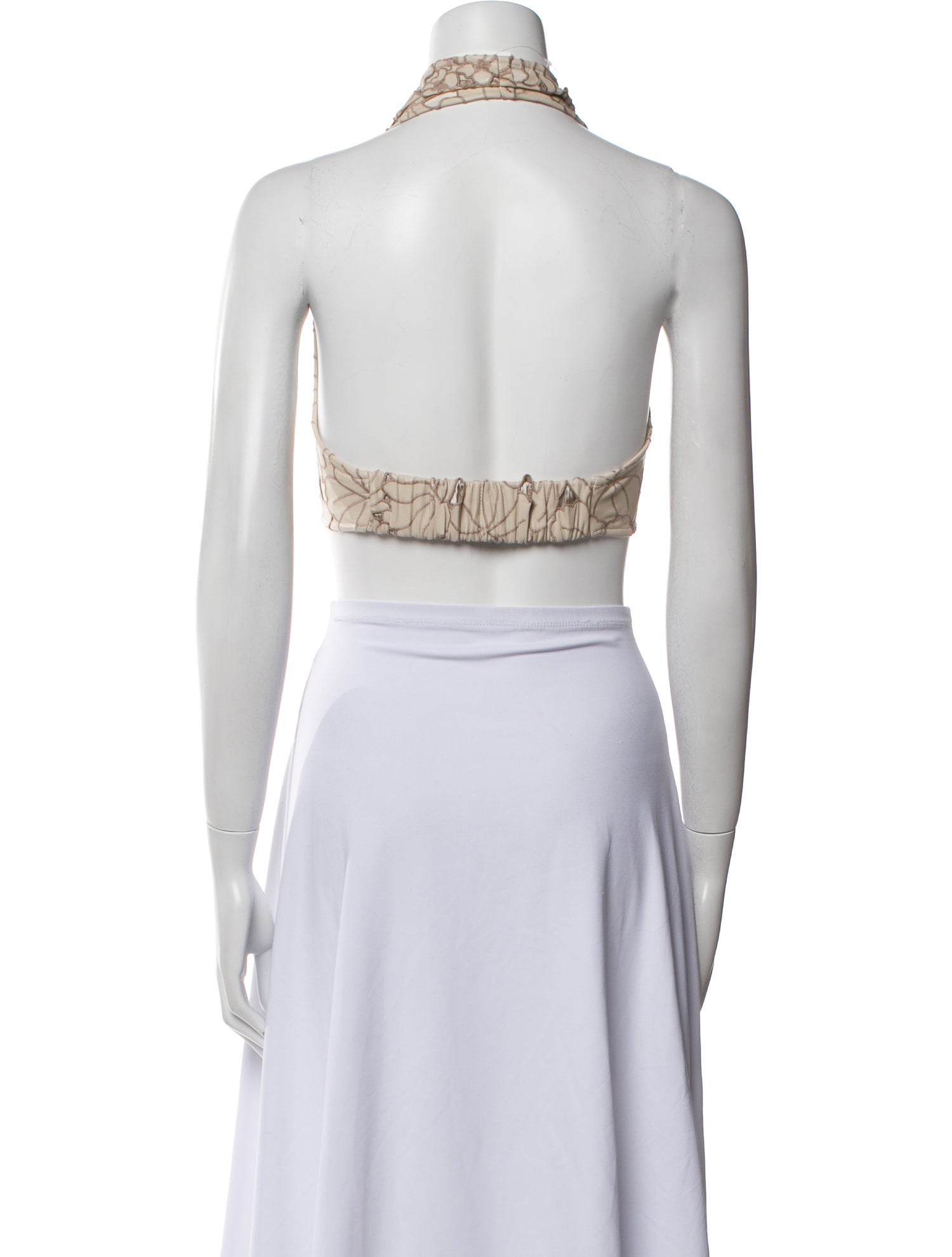 Cult Gaia Halterneck Sleeveless Crop Top