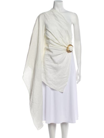 Cult Gaia Linen One-Shoulder Tunic