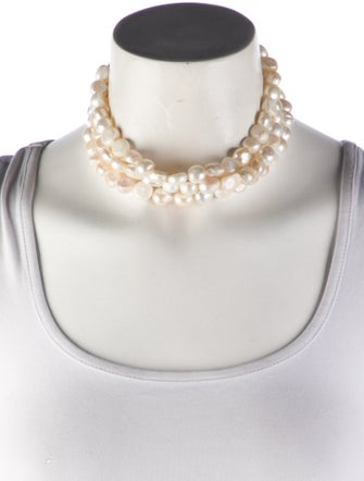 Cult Gaia Pearl Nora Multi-Strand Choker Necklace