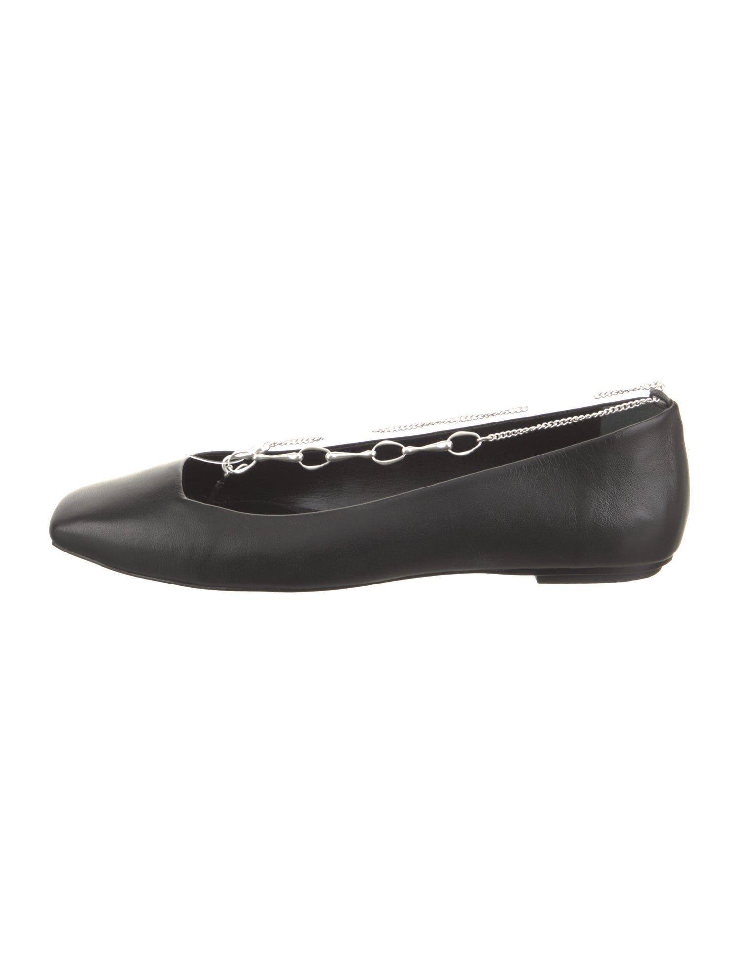 Cult Gaia Leather Chain-Link Accents Ballet Flats w/ Tags