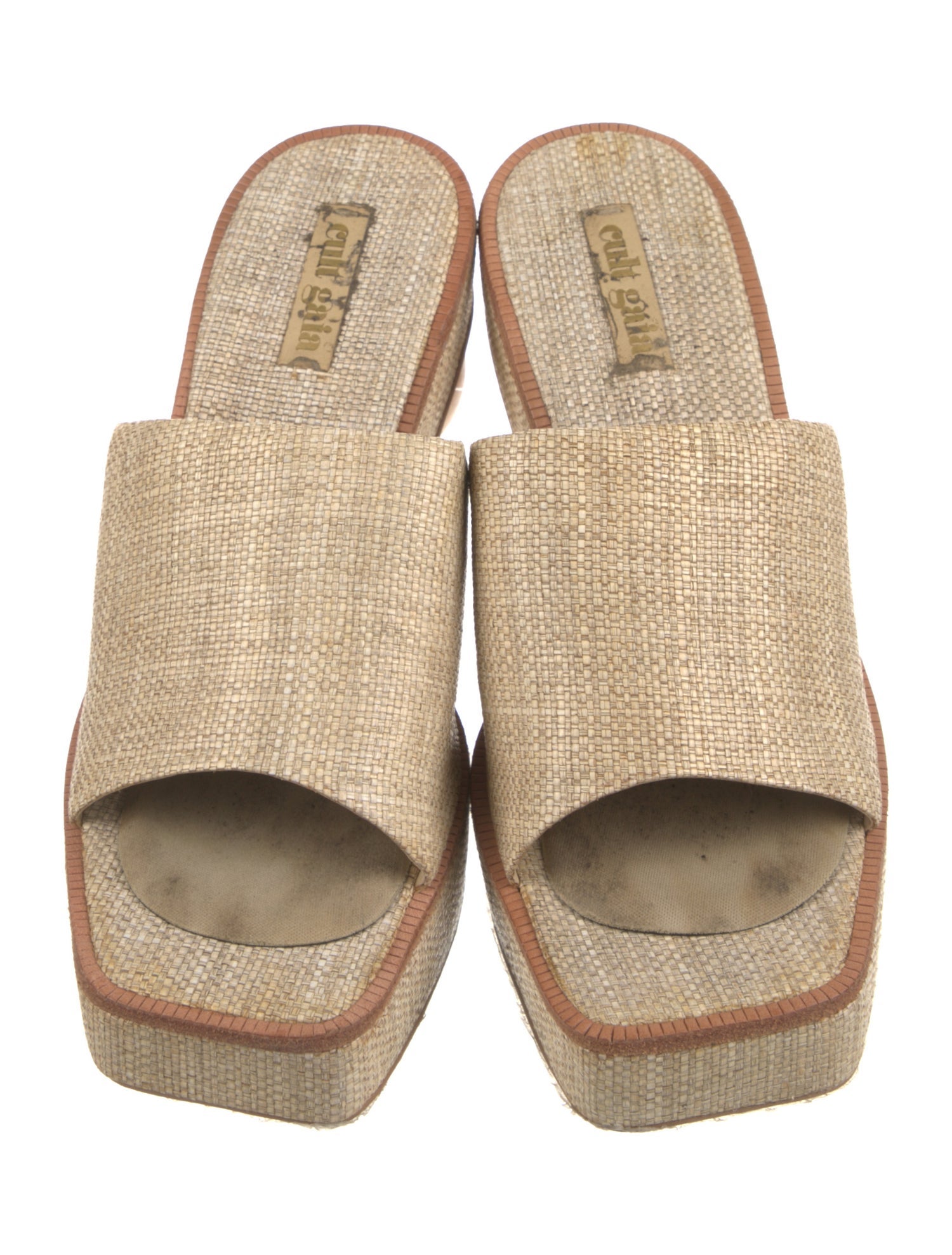 Cult Gaia Raffia Slides