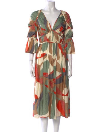 Cult Gaia Printed Midi Length Dress