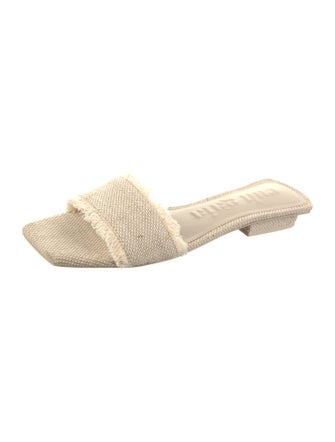 Cult Gaia Canvas Raw-Edge Trim Slides