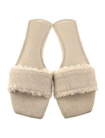 Cult Gaia Canvas Raw-Edge Trim Slides