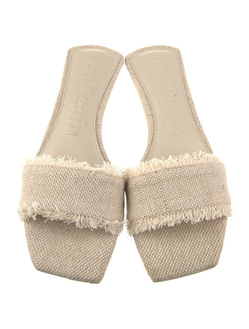 Cult Gaia Canvas Raw-Edge Trim Slides