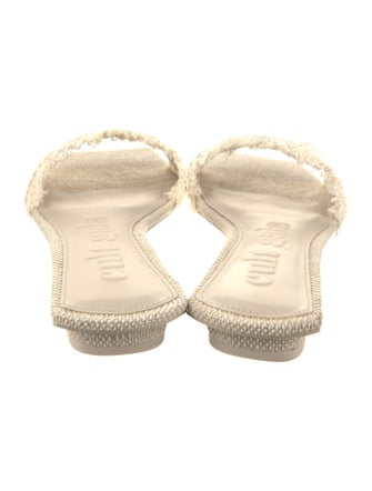 Cult Gaia Canvas Raw-Edge Trim Slides