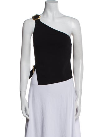 Cult Gaia One-Shoulder Sleeveless Crop Top