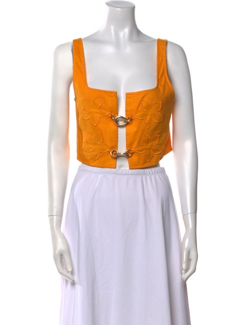 Cult Gaia Square Neckline Sleeveless Crop Top
