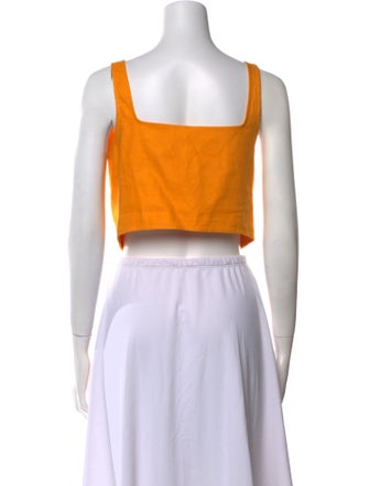 Cult Gaia Square Neckline Sleeveless Crop Top