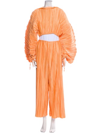 Cult Gaia Striped Pleated Accents Pant Set