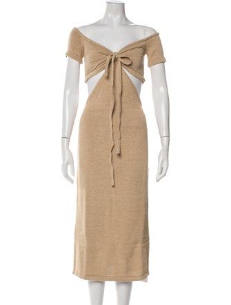 Cult Gaia Off-The-Shoulder Midi Length Dress
