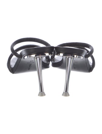 Cult Gaia Leather Crystal Embellishments Slides