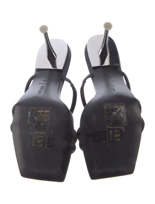 Cult Gaia Leather Crystal Embellishments Slides