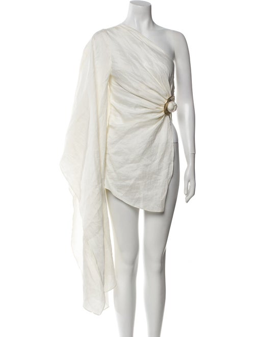 Cult Gaia Linen One-Shoulder Tunic