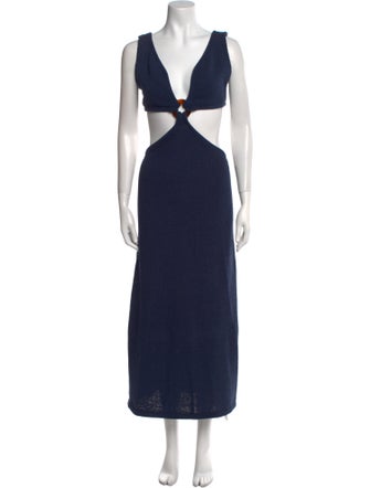 Cult Gaia V-Neck Midi Length Dress