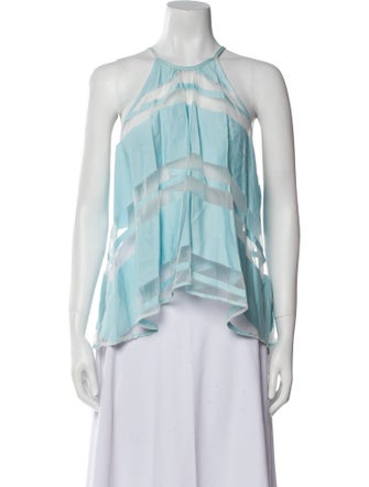 Cult Gaia Printed Halterneck Blouse