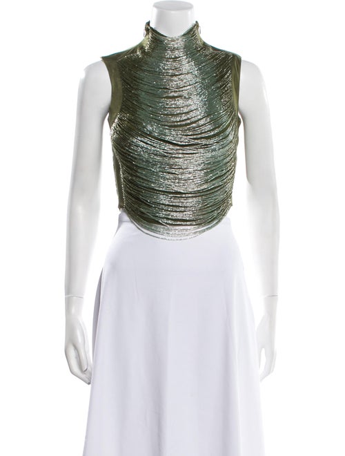 Cult Gaia Mock Neck Sleeveless Crop Top