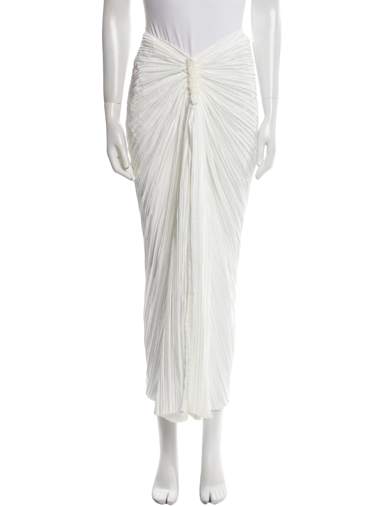 Cult Gaia Pleated Accents Midi Length Skirt