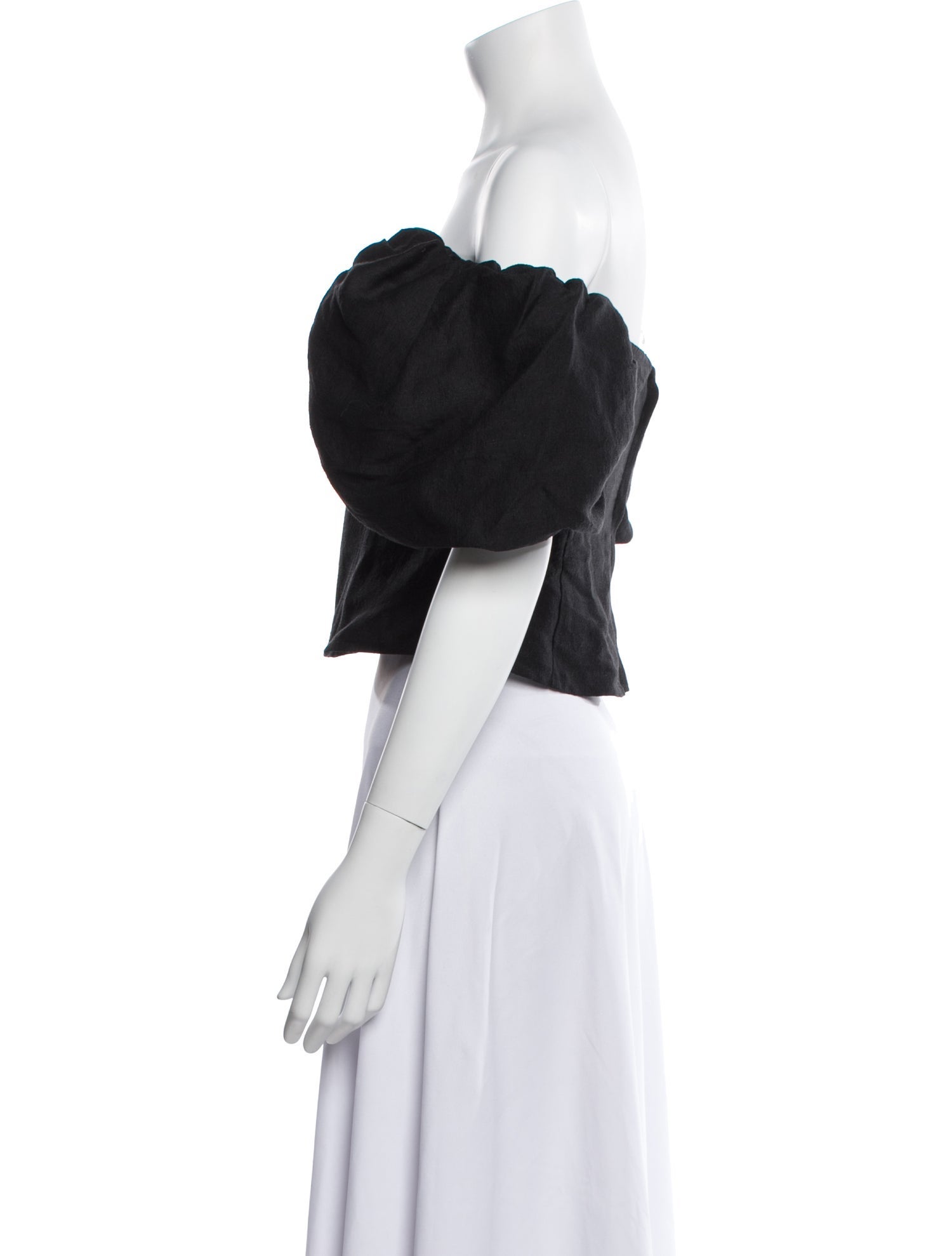 Cult Gaia Off-The-Shoulder Short Sleeve Crop Top