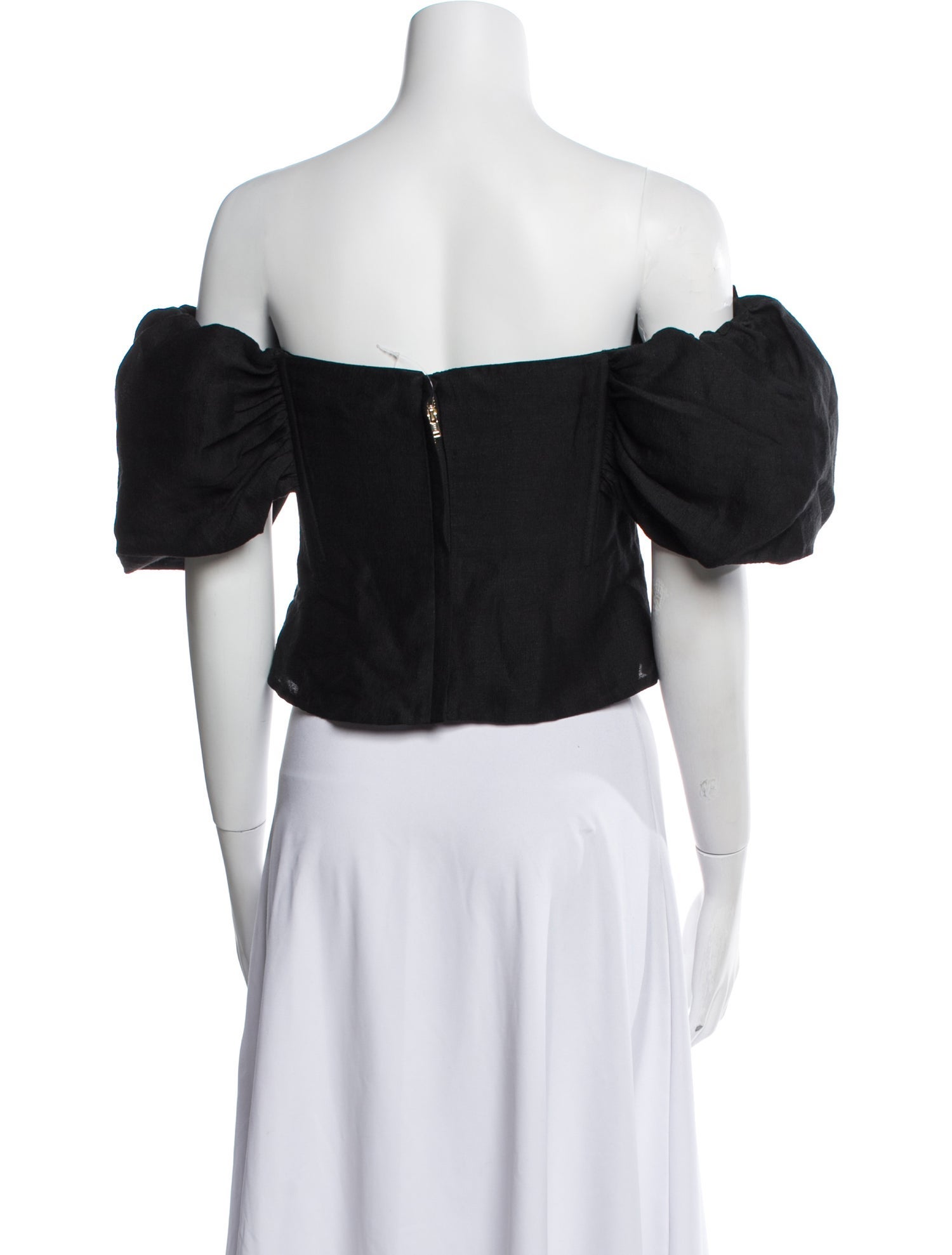 Cult Gaia Off-The-Shoulder Short Sleeve Crop Top