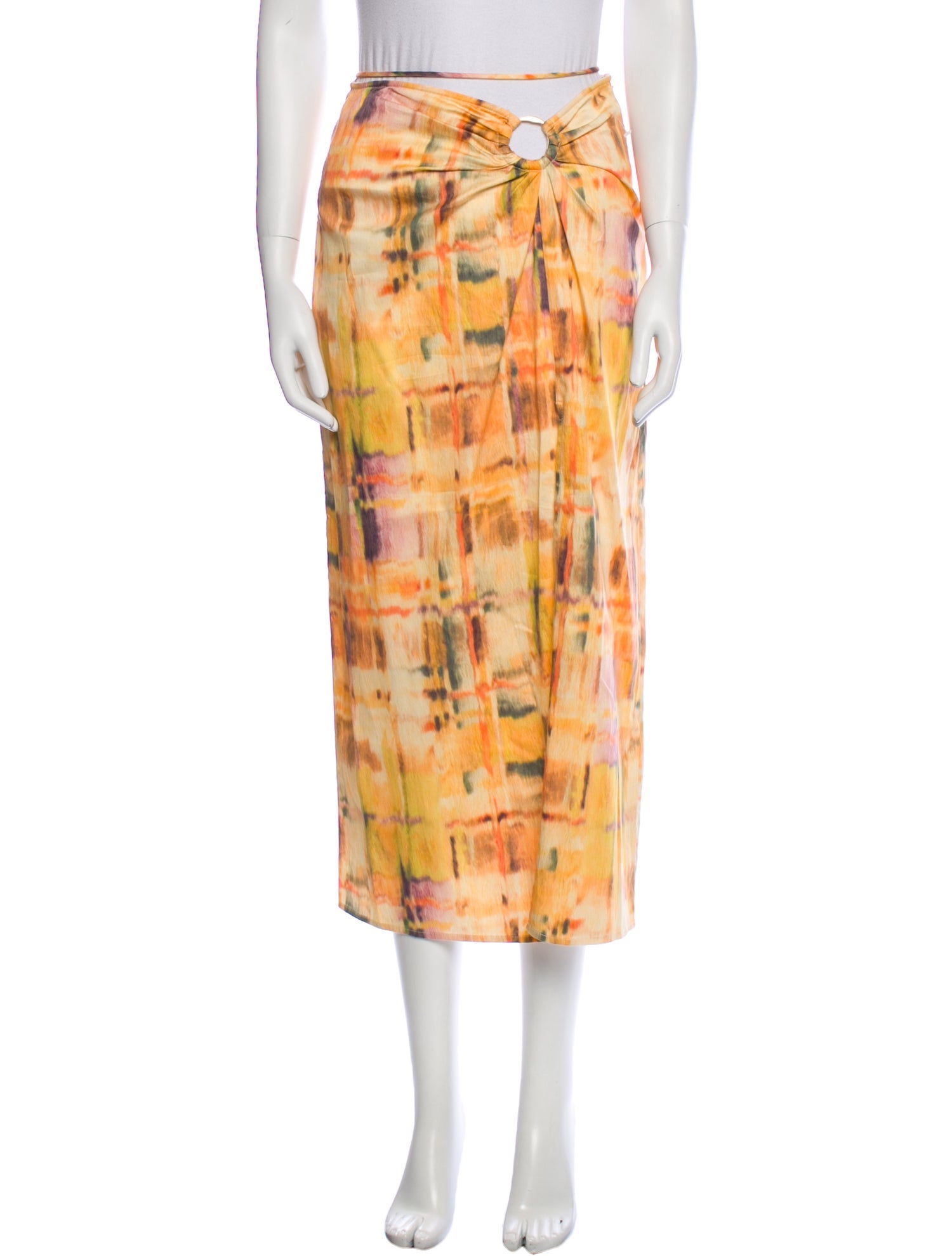 Cult Gaia Printed Midi Length Skirt