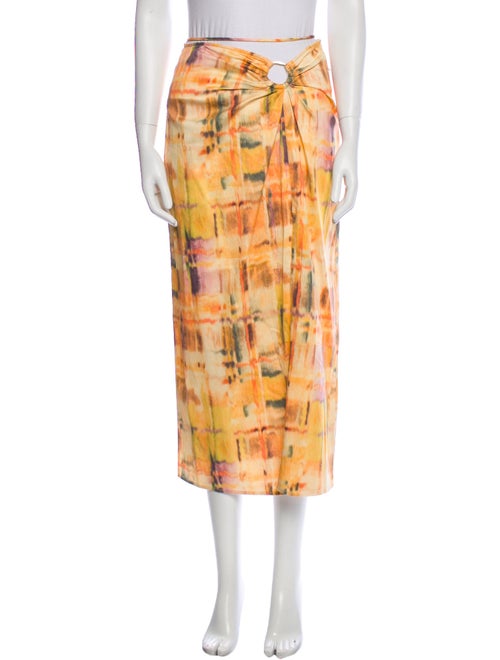 Cult Gaia Printed Midi Length Skirt