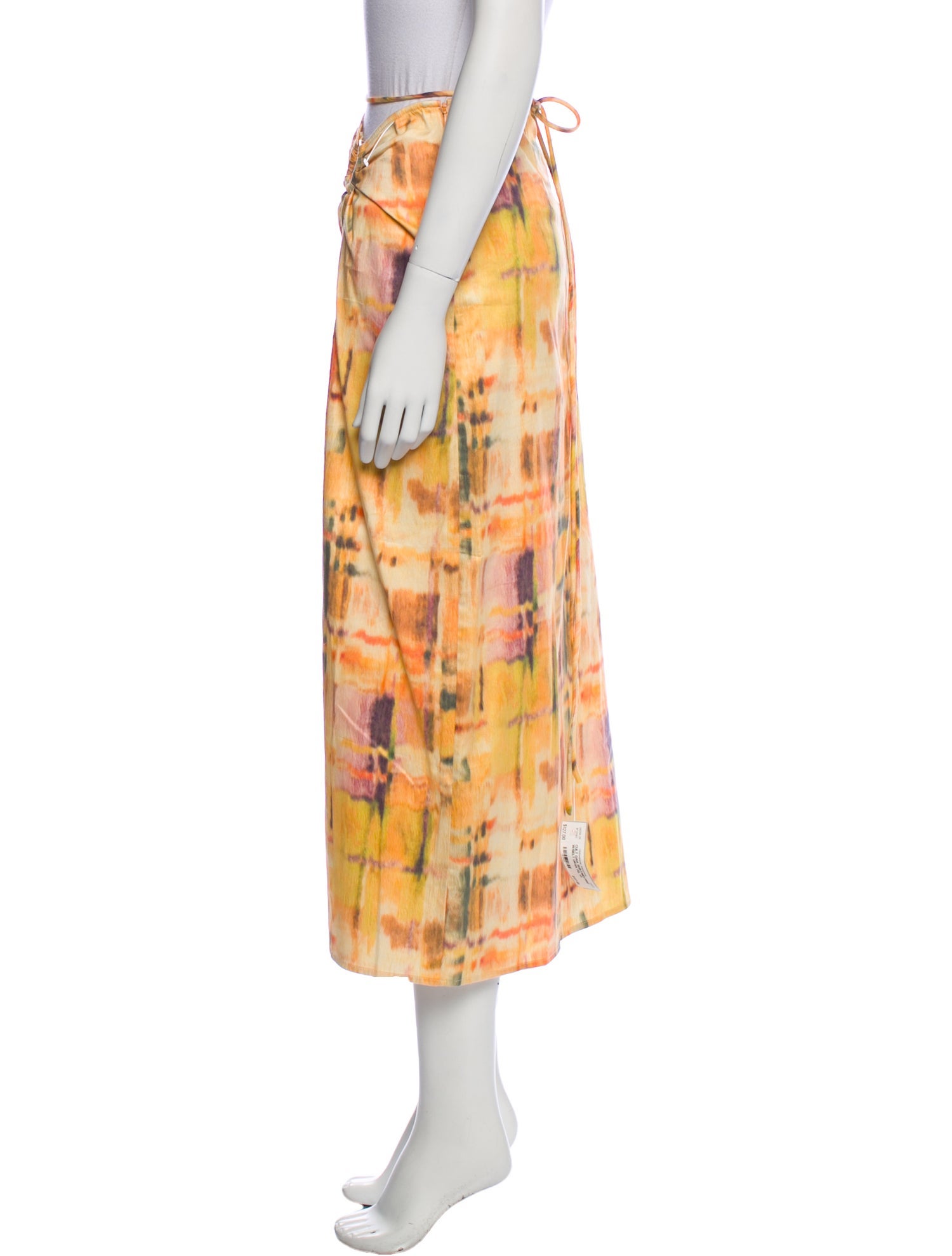 Cult Gaia Printed Midi Length Skirt