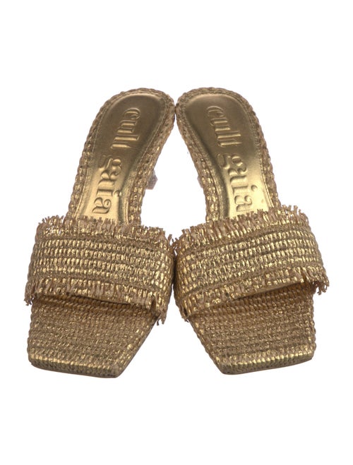 Cult Gaia Raffia Printed Slides