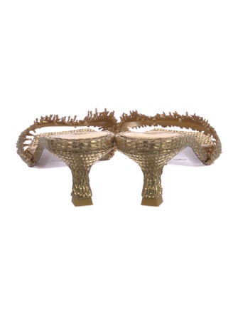 Cult Gaia Raffia Printed Slides