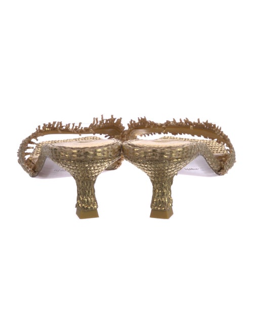 Cult Gaia Raffia Printed Slides