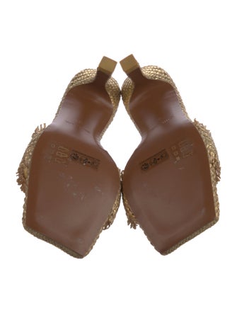 Cult Gaia Raffia Printed Slides