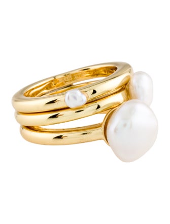 Cult Gaia Irma Set of 7 Pearl Rings
