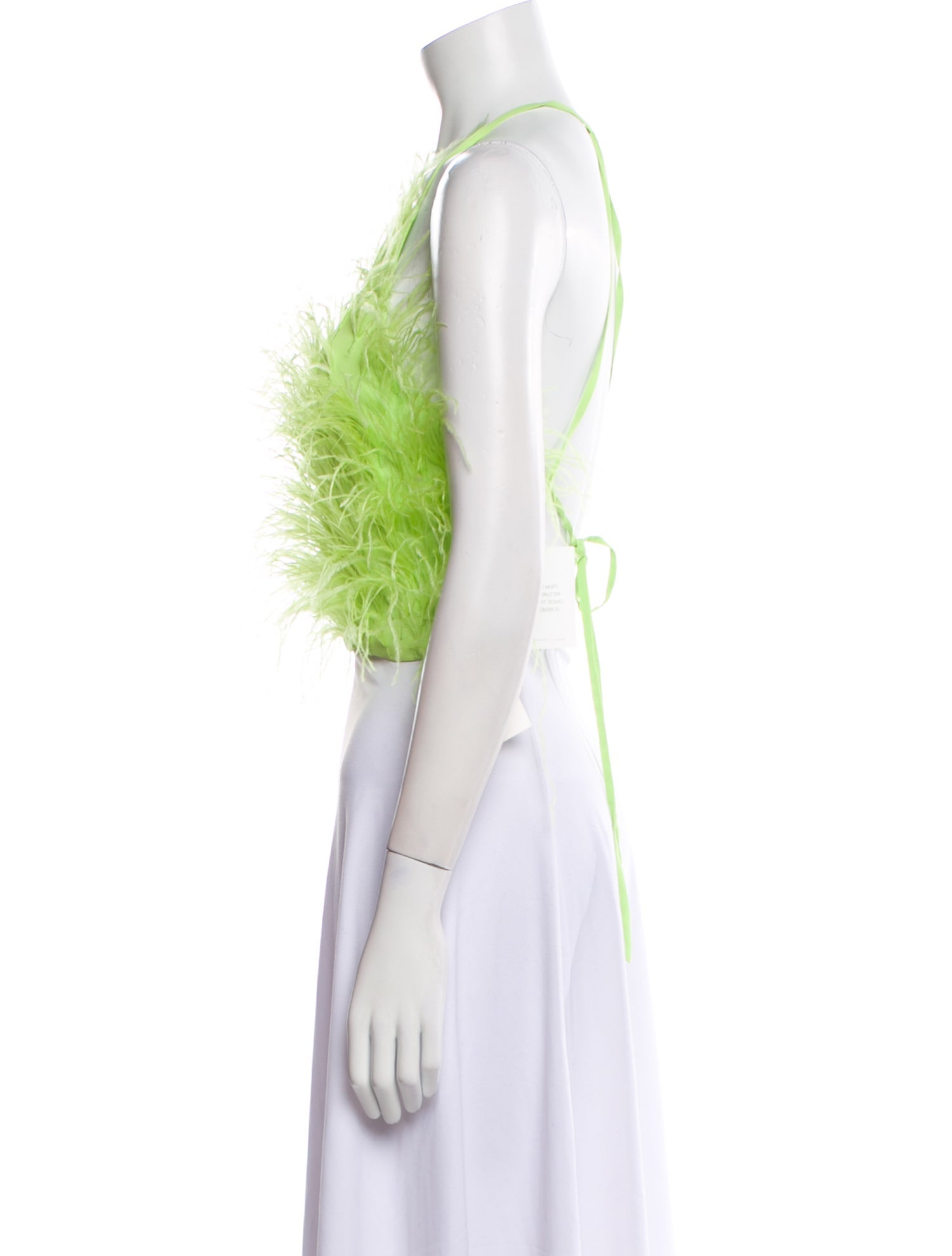 Cult Gaia Halterneck Three-Quarter Sleeve Crop Top